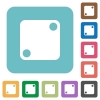 Domino two rounded square flat icons - Domino two white flat icons on color rounded square backgrounds