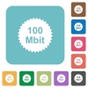 100 mbit guarantee sticker white flat icons on color rounded square backgrounds - 100 mbit guarantee sticker rounded square flat icons