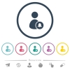 Notify user flat color icons in round outlines. 6 bonus icons included. - Notify user flat color icons in round outlines