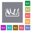 Toolbox square flat icons - Toolbox flat icons on simple color square backgrounds