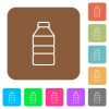 Water bottle flat icons on rounded square vivid color backgrounds. - Water bottle rounded square flat icons