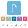 Shower white flat icons on color rounded square backgrounds. 6 bonus icons included - Shower flat icons on color rounded square backgrounds