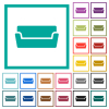 Couch flat color icons with quadrant frames - Couch flat color icons with quadrant frames on white background