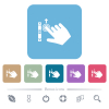 Right handed scroll up gesture white flat icons on color rounded square backgrounds. 6 bonus icons included - Right handed scroll up gesture flat icons on color rounded square backgrounds