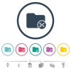 Cut directory flat color icons in round outlines - Cut directory flat color icons in round outlines. 6 bonus icons included.