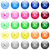 Camera night mode icons in set of 25 color glossy spherical buttons - Camera night mode icons in color glossy buttons