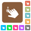 Right handed slide up gesture flat icons on rounded square vivid color backgrounds. - Right handed slide up gesture rounded square flat icons