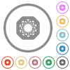 Stop covid flat color icons in round outlines on white background - Stop covid flat icons with outlines