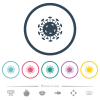 Corona virus flat color icons in round outlines. 6 bonus icons included. - Corona virus flat color icons in round outlines