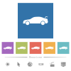 Car trunk open dashboard indicator flat white icons in square backgrounds. 6 bonus icons included. - Car trunk open dashboard indicator flat white icons in square backgrounds