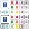 Immune passport color flat icons in rounded square frames. Thin and thick versions included. - Immune passport outlined flat color icons