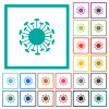 Corona virus flat color icons in circle shape outlines - Corona virus flat color icons in circle shape outlines. 12 bonus icons included.