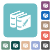 Vaccine documentation rounded square flat icons - Vaccine documentation white flat icons on color rounded square backgrounds