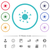 Corona virus flat color icons in circle shape outlines - Corona virus flat color icons in circle shape outlines. 12 bonus icons included.