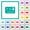 Vaccination certificate flat color icons with quadrant frames - Vaccination certificate flat color icons with quadrant frames on white background