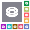 Insulating tape square flat icons - Insulating tape flat icons on simple color square backgrounds