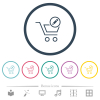 Edit cart items flat color icons in round outlines - Edit cart items flat color icons in round outlines. 6 bonus icons included.