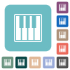 Piano keyboard alternate white flat icons on color rounded square backgrounds - Piano keyboard alternate rounded square flat icons