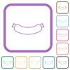 Sausage simple icons in color rounded square frames on white background - Sausage simple icons