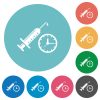 Vaccination appointment flat white icons on round color backgrounds - Vaccination appointment flat round icons