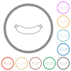 Sausage outline flat icons with outlines - Sausage outline flat color icons in round outlines on white background