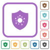 Covid protection simple icons - Covid protection simple icons in color rounded square frames on white background