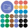 Directory find outline multi colored flat icons on round backgrounds. Included white, light and dark icon variations for hover and active status effects, and bonus shades. - Directory find outline round flat multi colored icons