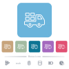 Transport outline white flat icons on color rounded square backgrounds. 6 bonus icons included - Transport outline flat icons on color rounded square backgrounds