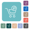 Find cart item outline white flat icons on color rounded square backgrounds - Find cart item outline rounded square flat icons