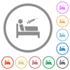 Vaccination ward flat color icons in round outlines on white background - Vaccination ward flat icons with outlines