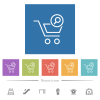 Find cart item outline flat white icons in square backgrounds - Find cart item outline flat white icons in square backgrounds. 6 bonus icons included.