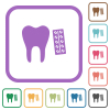 Dental medicine simple icons - Dental medicine simple icons in color rounded square frames on white background