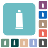 Toothpaste tube white flat icons on color rounded square backgrounds - Toothpaste tube rounded square flat icons