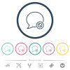 Disabled message flat color icons in round outlines. 6 bonus icons included. - Disabled message flat color icons in round outlines