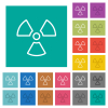 Radiation outline square flat multi colored icons - Radiation outline multi colored flat icons on plain square backgrounds. Included white and darker icon variations for hover or active effects.