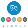 Package delivery tracking outline flat round icons - Package delivery tracking outline flat white icons on round color backgrounds. 6 bonus icons included.