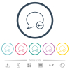 Message secure outline flat color icons in round outlines. 6 bonus icons included. - Message secure outline flat color icons in round outlines