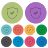 Active security outline color darker flat icons - Active security outline darker flat icons on color round background