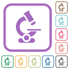 Microscope simple icons - Microscope simple icons in color rounded square frames on white background