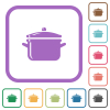 Glossy pot with lid simple icons - Glossy pot with lid simple icons in color rounded square frames on white background