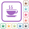 Cup of coffee simple icons - Cup of coffee simple icons in color rounded square frames on white background