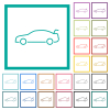 Car trunk open dashboard indicator flat color icons with quadrant frames on white background - Car trunk open dashboard indicator flat color icons with quadrant frames