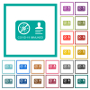 Covid 19 immuned flat color icons with quadrant frames - Covid 19 immuned flat color icons with quadrant frames on white background