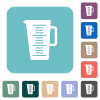 Measuring cup solid white flat icons on color rounded square backgrounds