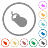 Eggplant solid flat color icons in round outlines on white background