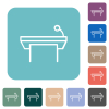 Lectern outline rounded square flat icons - Lectern outline white flat icons on color rounded square backgrounds