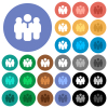 Team solid round flat multi colored icons - Team solid multi colored flat icons on round backgrounds. Included white, light and dark icon variations for hover and active status effects, and bonus shades.