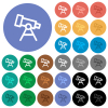 Telescope outline multi colored flat icons on round backgrounds. Included white, light and dark icon variations for hover and active status effects, and bonus shades. - Telescope outline round flat multi colored icons