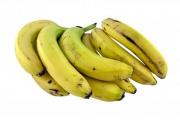 A cluster of bananas isolated on white background - Bananas