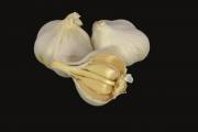 Garlic bulbs isolated on black background - Garlic bulbs